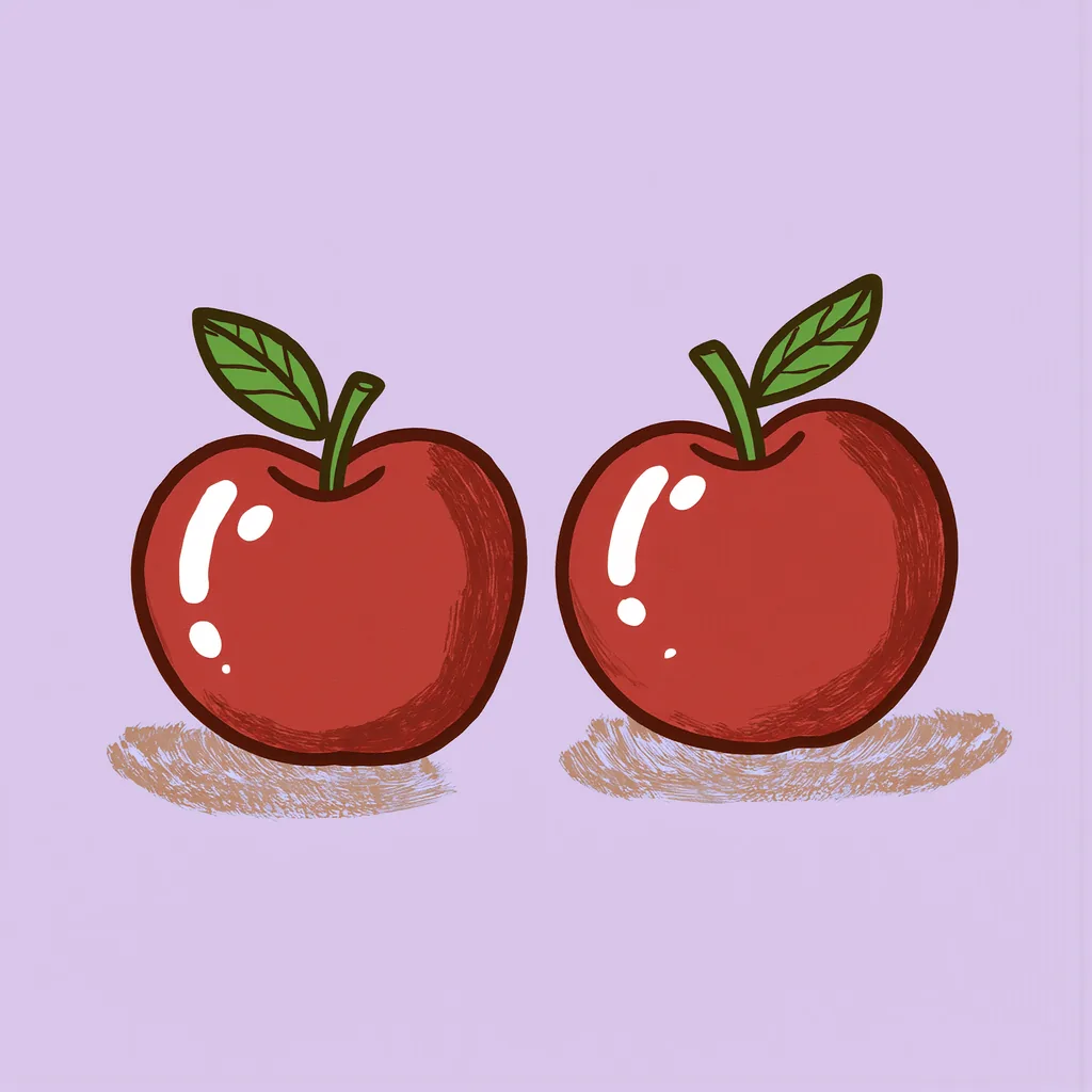 2 — two apples