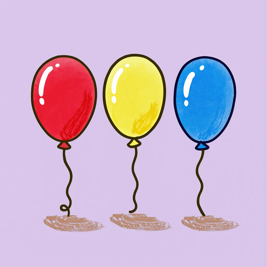 3 — three balloons