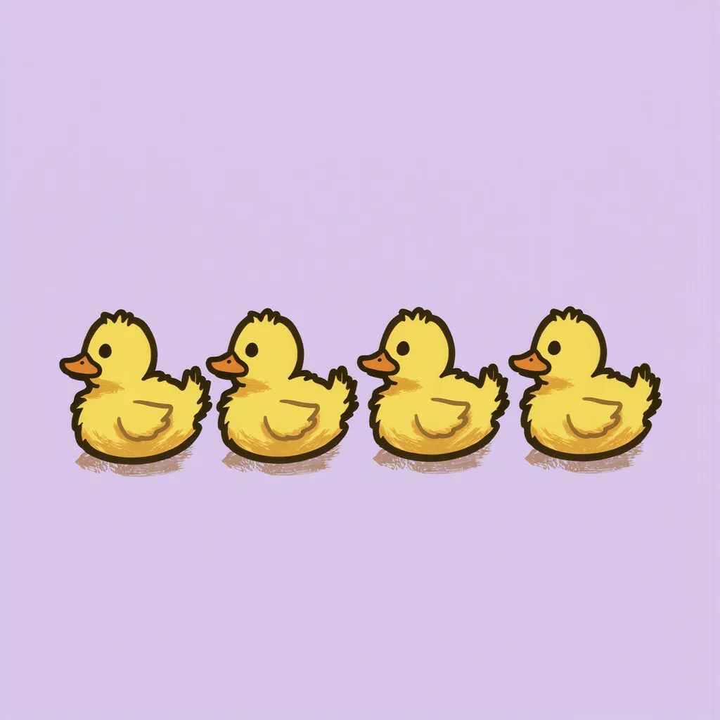 4 — four ducklings