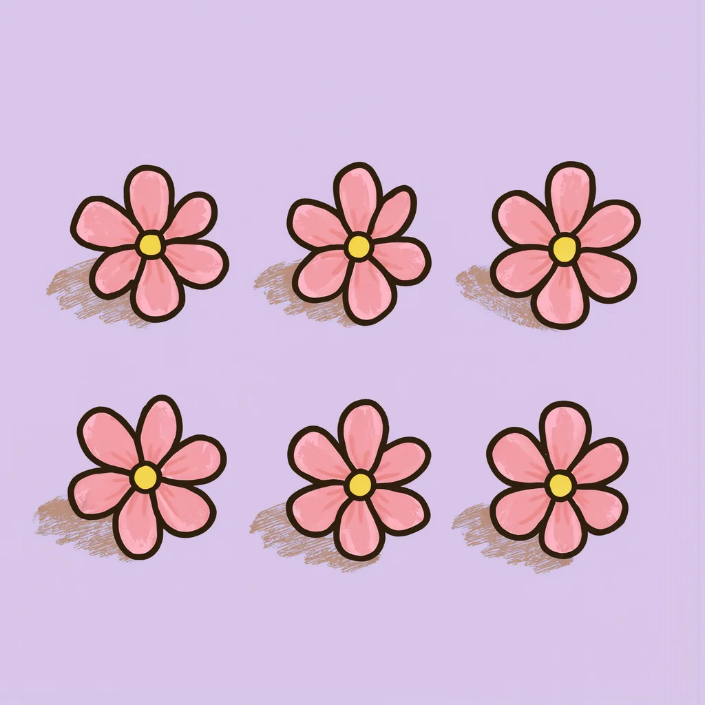 6 — six flowers