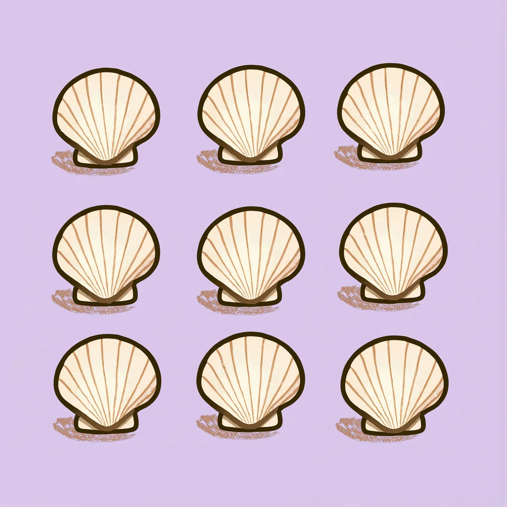 9 — nine seashells
